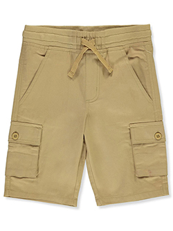 Boys' Twill Cargo Shorts by Quad Seven in Khaki
