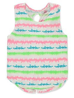 Girls' Tie-Dye Tank Top by Real Love in peach multi, pink/multi, white/multi and yellow multi