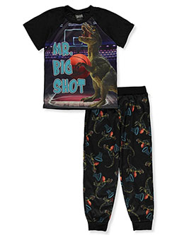 Boys' 2-Piece Dinosaur Pajamas by Quad Seven in black multi and gray multi, Boys Fashion