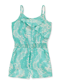 Girls' Tie-Dye Romper by Real Love in mint and pink
