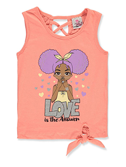 Girls' Love Tank Top by Real Love in blue, coral, pink and white - $3.99