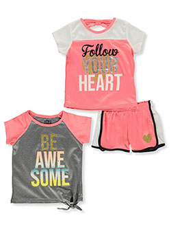 3-Piece Heart Mix-And-Match Shorts Set Outfit by My Destiny in Pink/multi