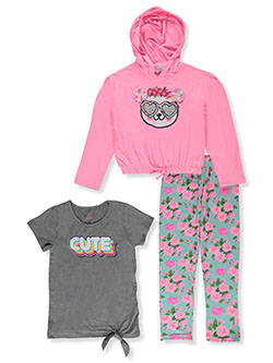 3-Piece Floral Leggings Set Outfit by Delia's Girl in Plum pink