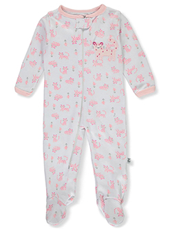 Cuddly Tiger Footed Coveralls by Duck Duck Goose in coral/white and pink/white