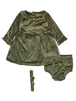 Girls' Ruffled Dress and Diaper Cover Set