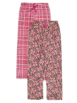 Delia's Girls' 2-Piece Gingham and Leopard Ribbon Print Pajama Pants Set