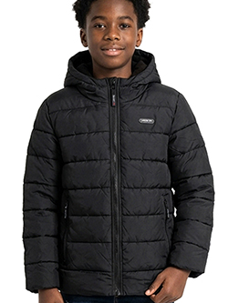 London Fog Boys' Zip-Up Puffer Jacket with Hood