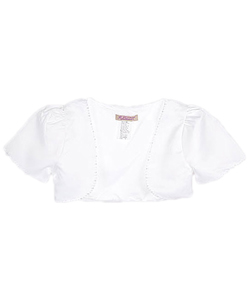 Satin Bolero by The Communion Collection in White, Girls Fashion