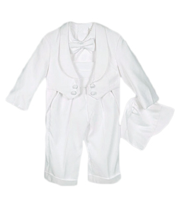 Baby Boys' 5-Piece Christening Tuxedo by Kaifer in White - Baptism/Christening
