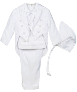 5-Piece Christening Tuxedo by Kaifer in White, Infants