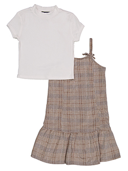 Amy Byer Girls' Ribbed Tee and Textured Dress Set