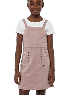 Amy Byer Girls' Embellished Suede Dress and Tee Set