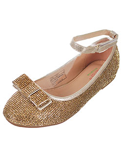 Girls' Flats by Angels in champagne and rose