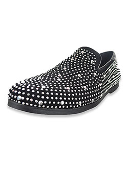 Boys' Studded Loafers by Jodano Collection in black and silver - $27.99