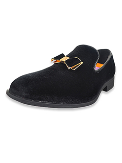 Boys' Velvet Bow Loafers by Jodano Collection in Black, Toddler