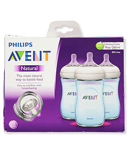 3-Pack Natural Bottles by Avent in Blue