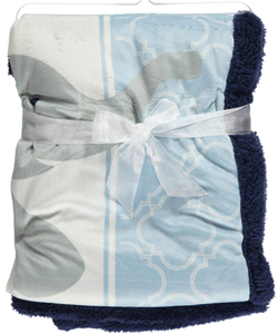 "Elephant Stroll" Plush Blanket by Luvable Friends in Blue, Infants