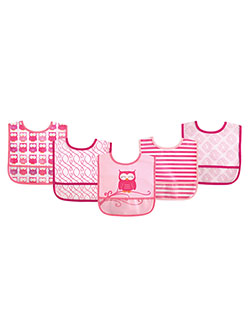 5-Pack Easy-Clean Bibs by Luvable Friends in Pink, Infants
