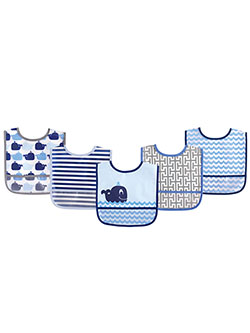 5-Pack Easy-Clean Bibs by Luvable Friends in Blue