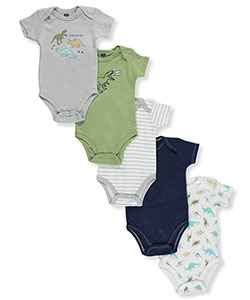 Hudson 5-Pack Bodysuits by Hudson Baby in gray multi and pink