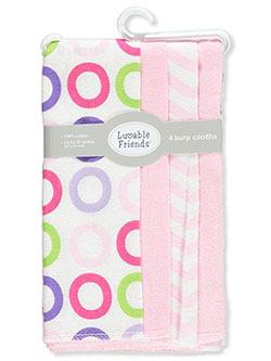 4-Pack Flannel Burp Cloths by Luvable Friends in Multi