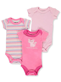 Baby Girls' 3-Pack Bodysuits by Luvable Friends in Multi, Infants