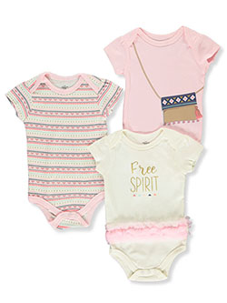Baby Girls' 3-Pack Bodysuits by Little Treasure in Multi