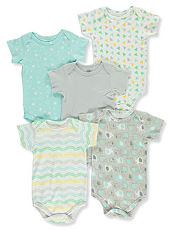 Baby Unisex 5-Pack Bodysuits by Luvable Friends in Gray