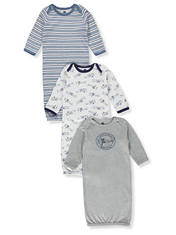 Baby Boys' 3-Pack Gowns by Hudson Baby in Gray/multi