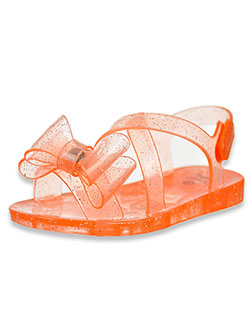 neon orange jelly sandals