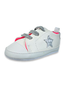 First Steps By Stepping Stones Glitter Star Sneaker Booties by Stepping Stones in White, Infants