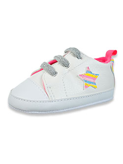First Steps By Stepping Stones Glitter Star Sneaker Booties by Stepping Stones in White