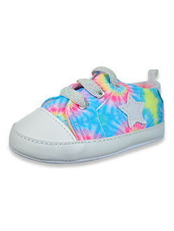 First Steps By Stepping Stones Tie-Dye Sneaker Booties by Stepping Stones in White, Infants