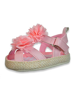 First Steps By Stepping Stones Chiffon Flower Sandals by Stepping Stones in Light pink