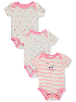 Baby Girls' 3-Pack Bodysuits by Bon Bebe in Pink/multi, Infants