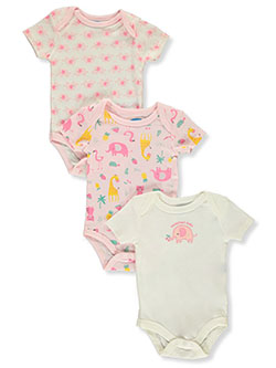 Baby Girls' 3-Pack Bodysuits by Bon Bebe in Pink/multi