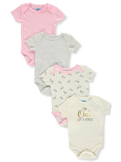 Baby Girls' 4-Pack Bodysuits by Bon Bebe in Pink/multi, Infants