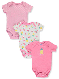 Baby Girls' 3-Pack Goose Bodysuits by Bon Bebe in Pink, Infants