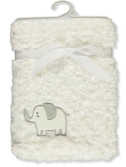 Baby Boys' Plush Baby Blanket by Bon Bebe in White