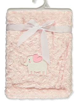 Baby Girls' Plush Baby Blanket by Bon Bebe in Light pink, Infants