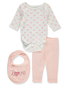 Baby Girls' 3-Piece Layette Set by Bon Bebe in Pink/multi, Infants