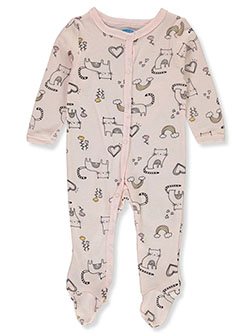Girls' Rainbow Kitties Footed Coveralls by Bon Bebe in Rainbow
