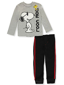 Boys' 2-Piece Snoopy Joggers Set Outfit by Peanuts in Gray/multi