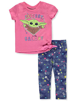 2-Piece Baby Yoda Leggings Set Outfit by Star Wars The Mandalorian in Pink/multi - $24.00