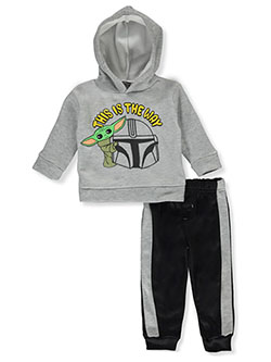 2-Piece Baby Yoda Joggers Set Outfit by Star Wars The Mandalorian in Gray/black