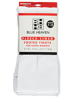 Girls' Fleece Lined Footed Tights by Blue Heaven in black, navy and white - $7.00