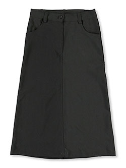 Big Girls' Stretch Jean Pocket Skirt in Black