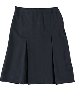 Big Girls' Plus "3" Box Pleat Skirt in gray and navy