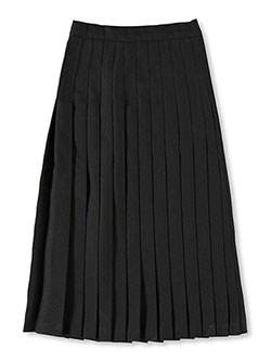 Big Girls' Long Pleated Skirt in black and navy