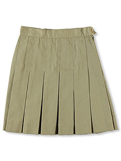 Big Girls' Plus "Cassie" Pleated Skirt in Khaki